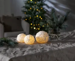 SNOWBALL LED-Blockljus 2-Pack Batteri 8cm Vit