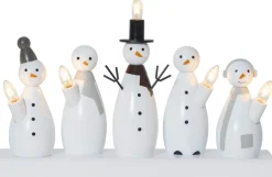 SNOWMAN Ljusstake 5L 33cm Vit