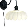 SOFIA Vägglampa 25cm Svart/Opalvit