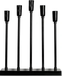 SOFT CHRISTMAS Ljusstake 5L Top 34cm Svart