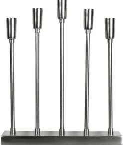 SOFT CHRISTMAS Ljusstake 5L Top 34cm Krom