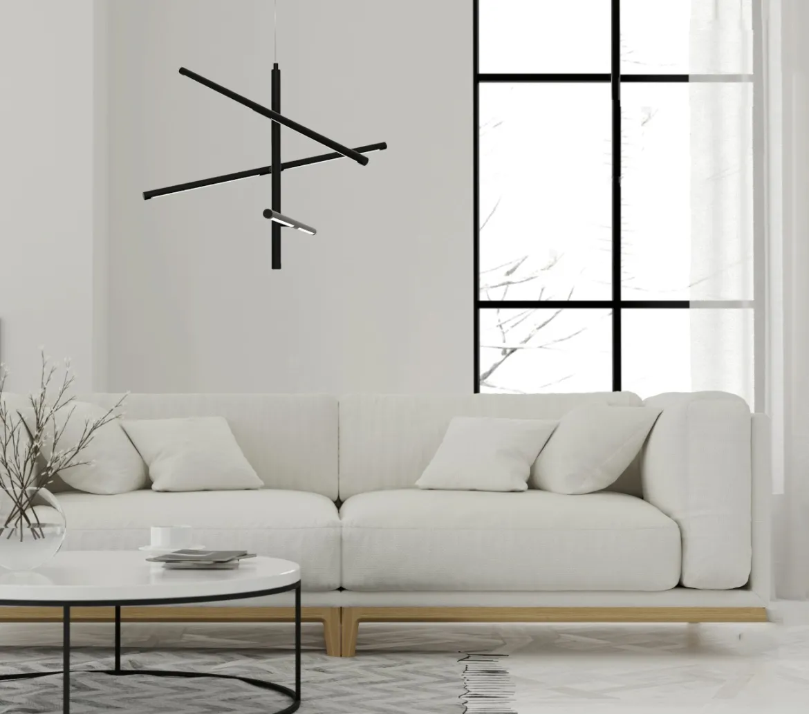 STECCO Taklampa LED 60cm Svart Dimbar