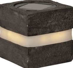 STONECUBE Solcellsdekoration 2-pack 8,5cm Grå