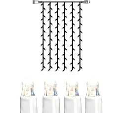 System LED Ljusgardin Extra 1x2m Kallvit/Vit