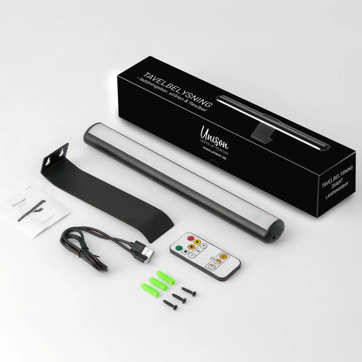 Tavelbelysning USB-Laddbar 32cm Svart