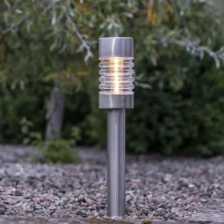 TERNI Solcells-pollare 42cm Silver