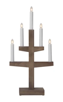 TRAPP Ljusstake 5L 46cm Brun