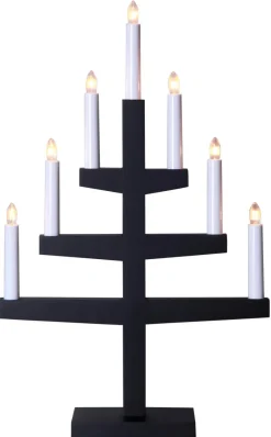 TRAPP Ljusstake 7L 54cm Svart
