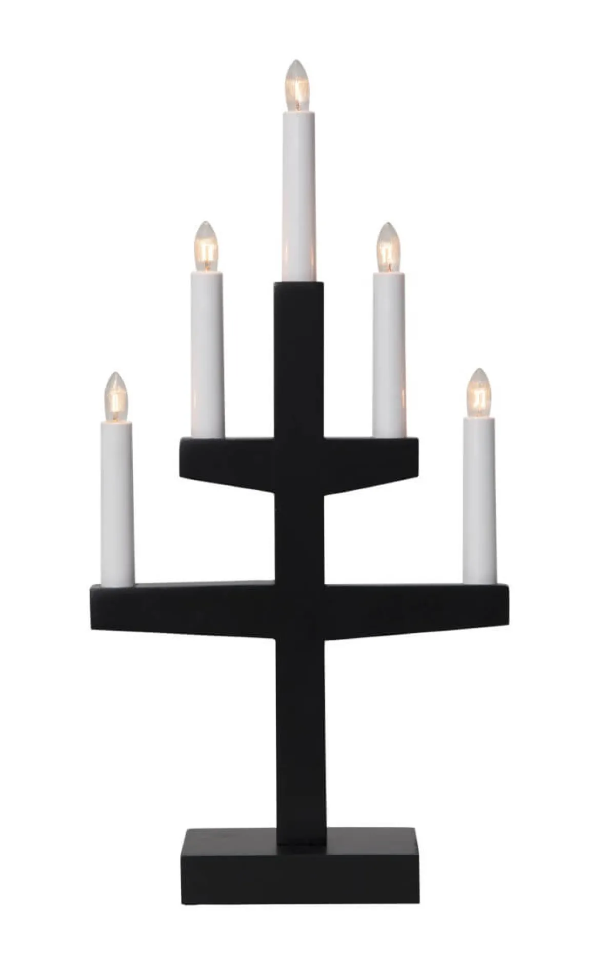 TRAPP Ljusstake 5L 46cm Svart
