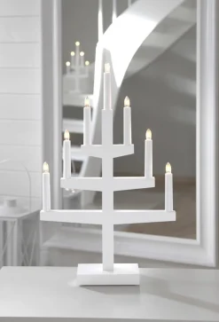 TRAPP Ljusstake 7L 54cm Vit