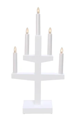 TRAPP Ljusstake 5L 46cm Vit