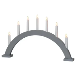 TRAPP Träljusstake 7L 34cm Båge Grå