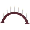 TRAPP Träljusstake 7L 34cm Båge Röd