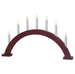 TRAPP Träljusstake 7L 34cm Båge Röd