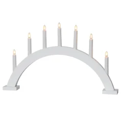 TRAPP Träljusstake 7L 34cm Båge Vit