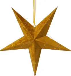 VELVET Pappersstjärna 60cm 40LED Guld