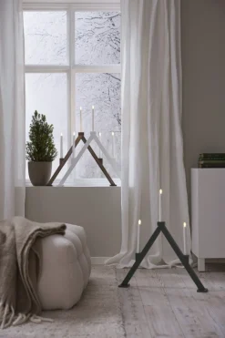 VIKA Ljusstake Batteri 64cm LED Brun