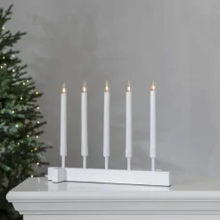VIND Ljusstake 5L 40cm Vit