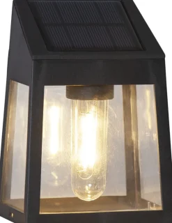 WALLY FILAMENT Solcells-vägglykta 2-Pack 13,5cm Svart