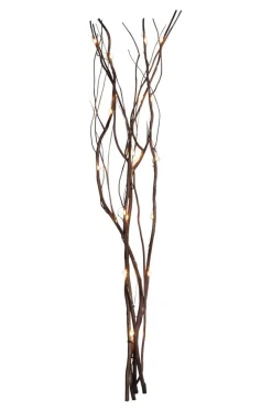 WILLOW DEWDROP Dekorationskvist 8cm 24LED Brun